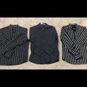 3 button down shirts, long sleeve